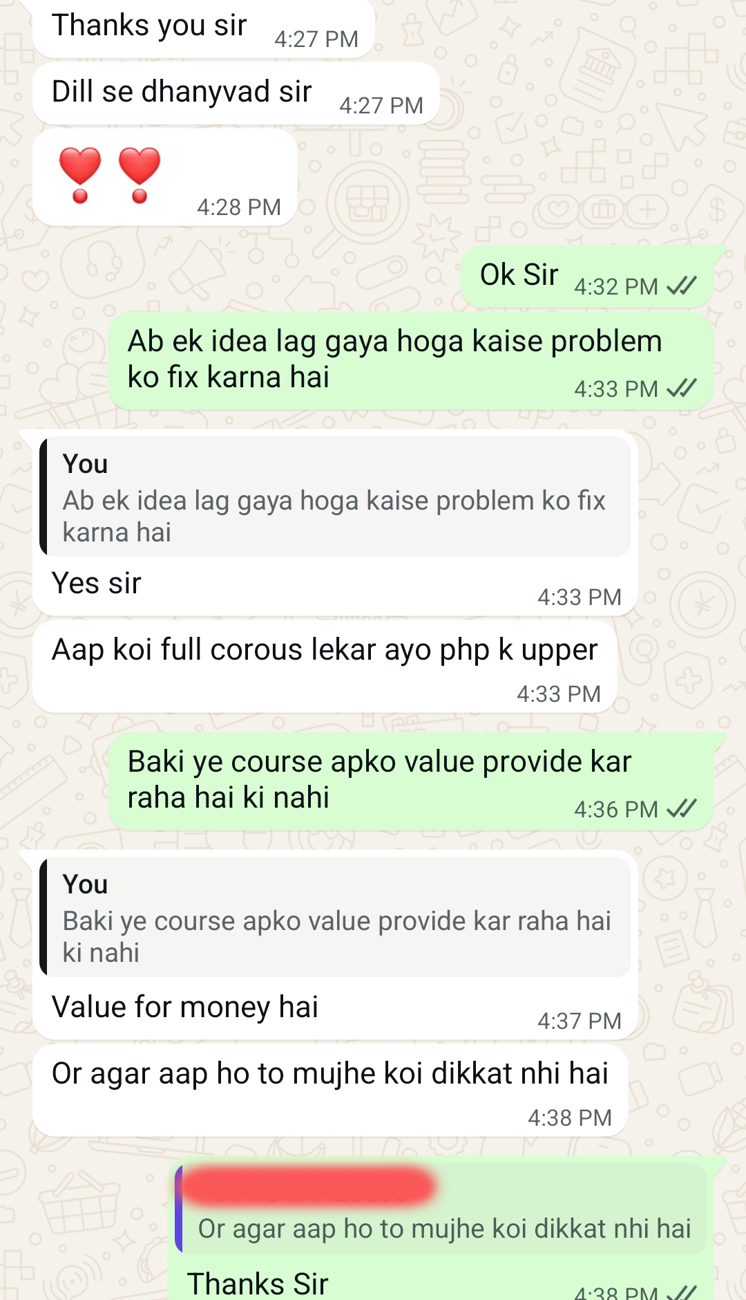 WhatsApp Success Proof